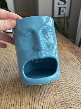 Cordon Bleu Milk & Cookies Mug with Face & Open Mouth, White Ceramic Cup